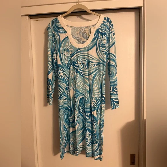 blue and white lilly pulitzer dress Lilly Pulitzer Finnley Smocked Midi Dress